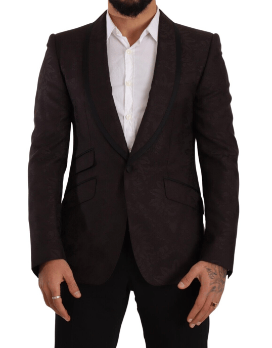 Dolce & Gabbana Herrar Lila Jacquard Enkelknäppt SICILIA Blazer - Image 1