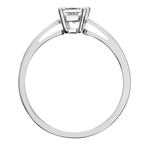 18kt witgouden 1/3 karaat gecertificeerde J/I prinses geslepen diamanten verlovingsring - Image 3