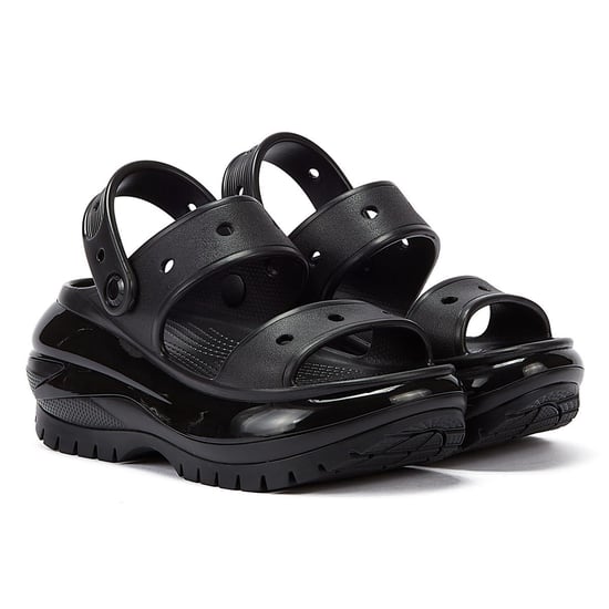 Crocs Classic Mega Crush Women's Black Sandals - Image 1