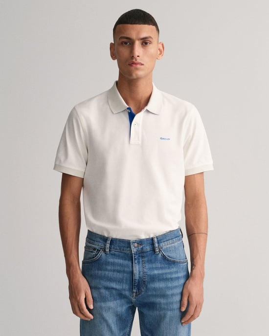GANT regular fit short sleeve contrast piqué rugger - Image 3
