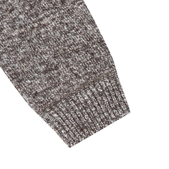Men's Cardigan with Zip Cardigan Chunky Knit with Stand-Up Collar for Winter Brown