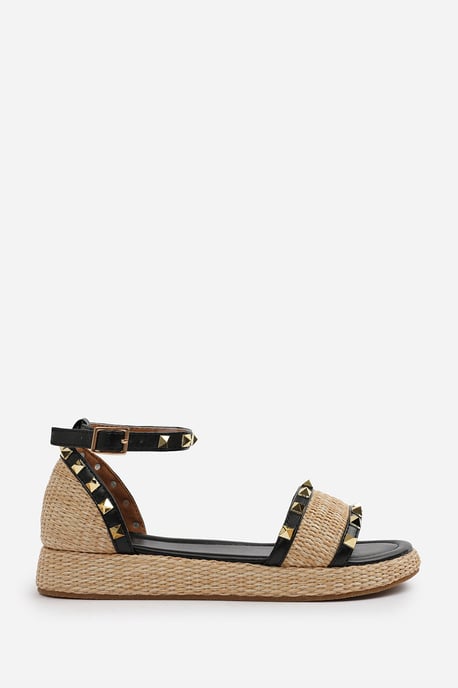 Wheres That From Womens 'Katara' Studded Gladiator Braided Strap Espadrille Flatform