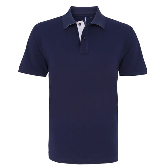 Asquith & Fox Heren Klassieke Pasvorm Contrast Poloshirt (Marine / Wit) - Image 1
