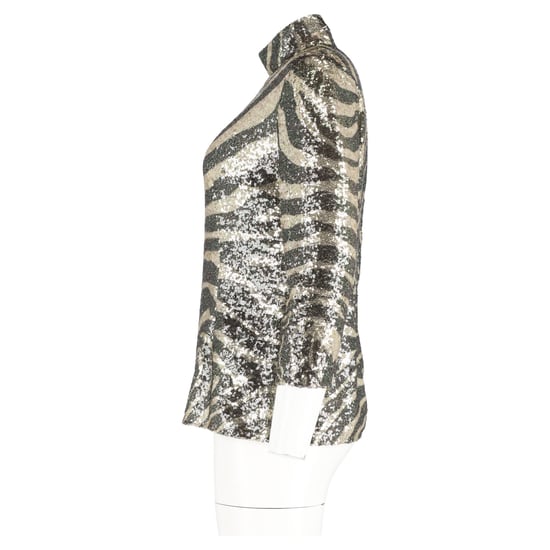 Dolce & Gabbana Zebra Tryck Turtleneck Topp i Flera Färger Paljetter - Image 5