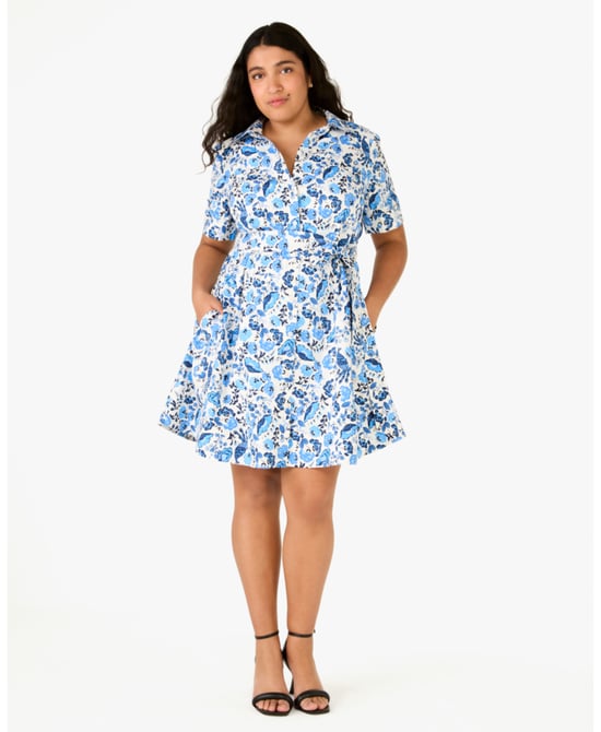 Peacock Floral Shirtdress