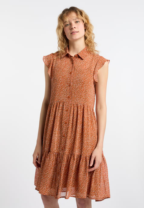 Dreimaster Blouse jurk Dames Oranje Veelkleurig - Image 3