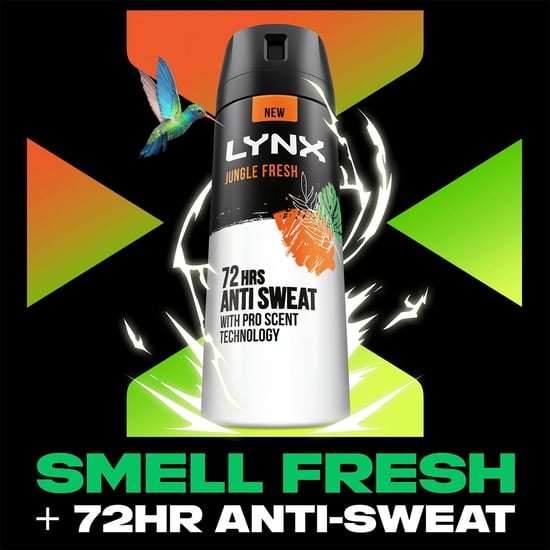 Lynx Jungle Fresh Antiperspirant Spray 72H Protection Deodorant 200ml, 3 Pack