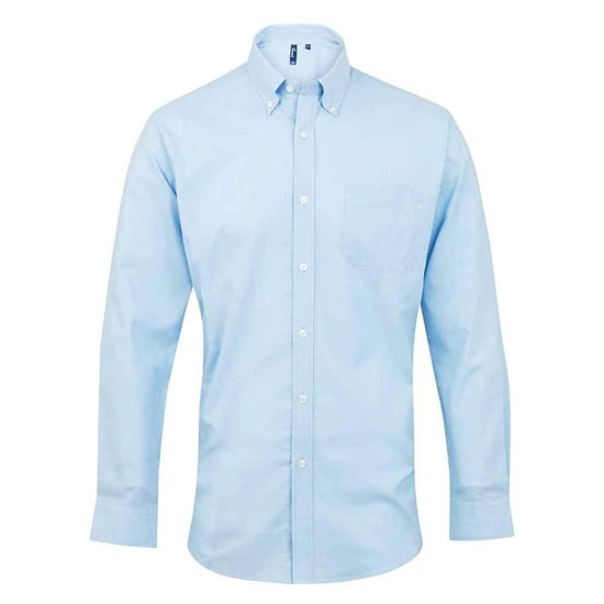 Premier Mens Signature Oxford Long-Sleeved Formal Shirt (Light Blue) - Image 1