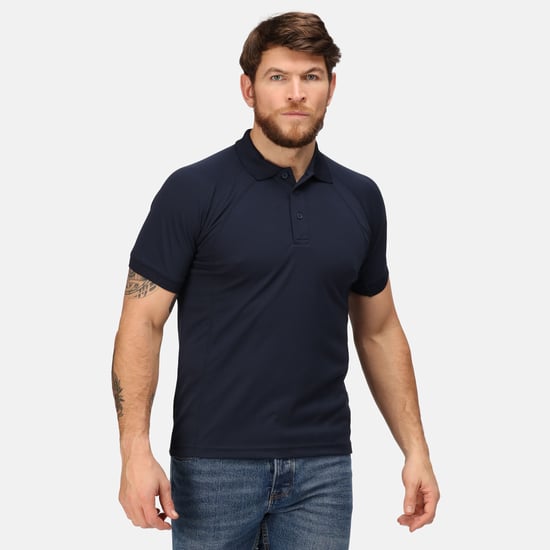 Regatta Professional Mens Coolweave Short Sleeve Polo Shirt (Navy)