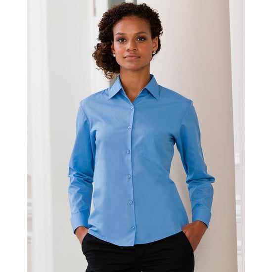 Russell Collectie Dames / Dames Lange Mouwen Shirt (Bedrijfsblauw) - Image 2