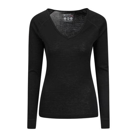 Mountain Warehouse Dames/Dames Merino Wol V Hals Top (Zwart) - Image 1
