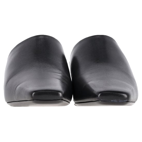 Balenciaga Typo Chrome Heel Mules in Black Leather - Image 3