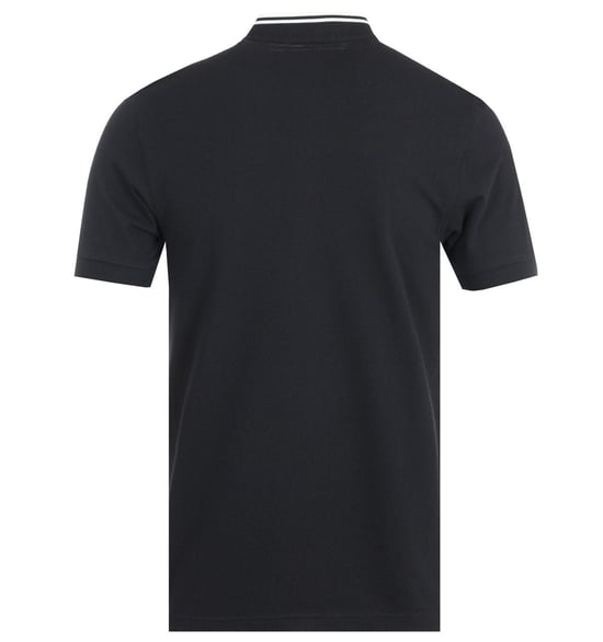Men's Fred Perry Bomber Collar Pique Polo Shirt in Black - Image 2