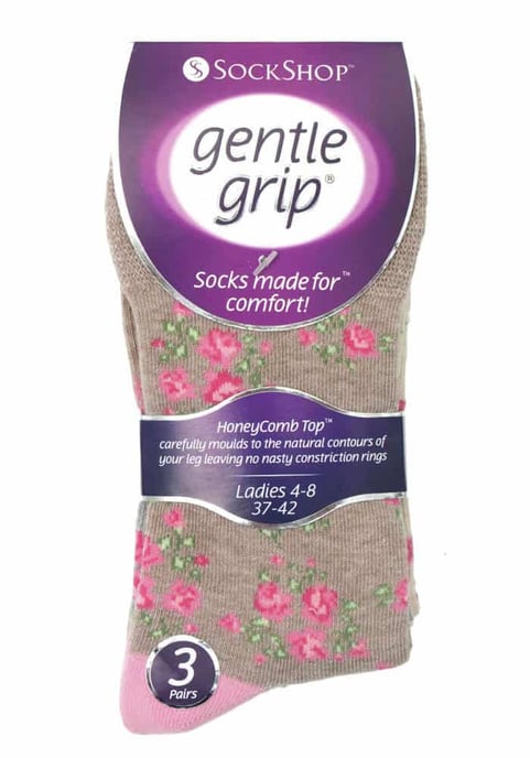 Gentle Grip - 6 Pairs Ladies Gentle Grip Non Elastic Socks - GG33 - Image 2