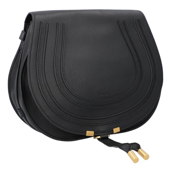 Chloé Marcie Medium Saddle Bag Black - Image 2