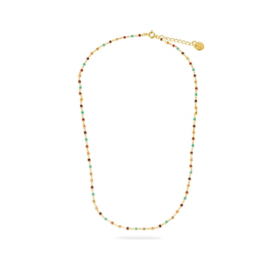 Luxenter Multicolour Hydrothermal Quartz necklace finished in 18K yellow gold - Nespo