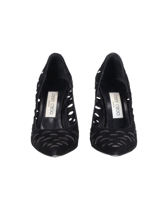 Jimmy Choo Lasercut Romy Pumps Zwart Suède - Image 3