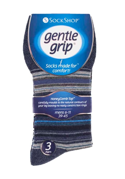 Gentle Grip - 6 Pairs Mens Gentle Grip Non Elastic Socks - MGG49 - Image 2