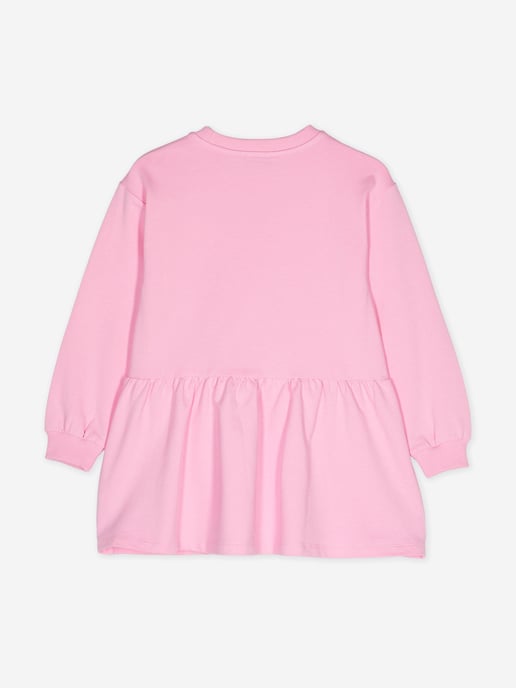 Moschino Girls Teddy Bear Logo Sweater Dress in Pink
