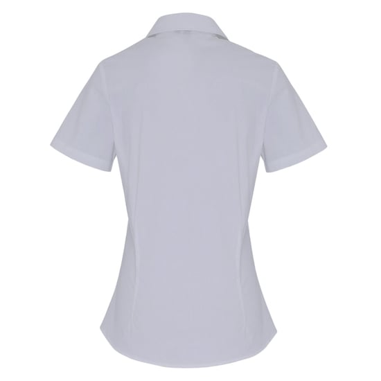 Premier Dames/dames Stretch Fit Poplin Korte Mouw Blouse (Zilver) - Image 2