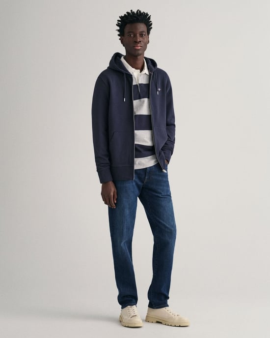 GANT Mens Regular Fit Shield Logo Full Zip Hoodie - Image 4