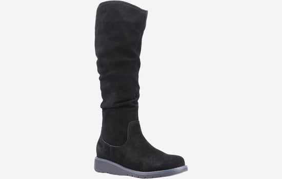 Hush Puppies Lucinda Suède Dames Zwarte Laarzen - Image 2
