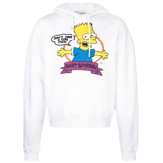 Gebroken witte Bart-logo oversized witte hoodie - Image 1