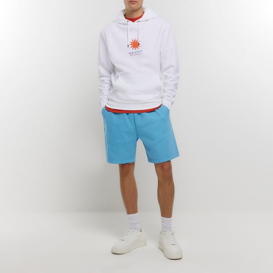 River Island Mens Hoodie White Regular Fit Solstice Graphic