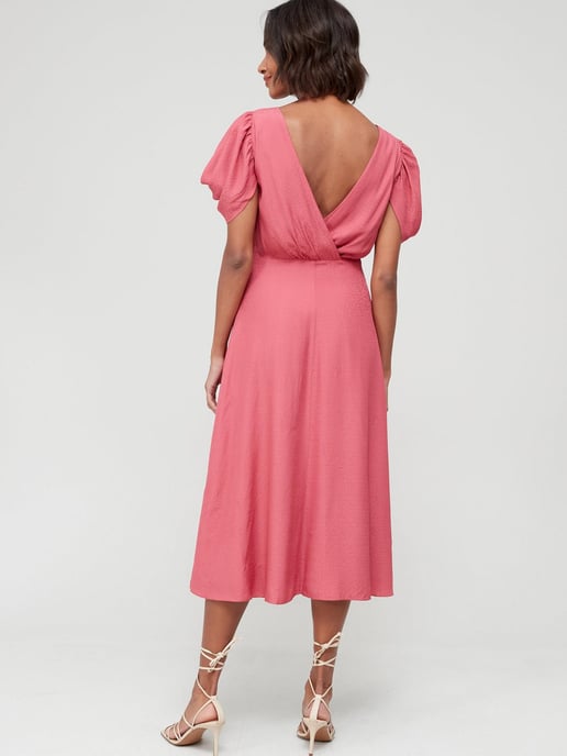 Ted Baker Tulipi Panelled Midi Tea Dress, Mid Pink