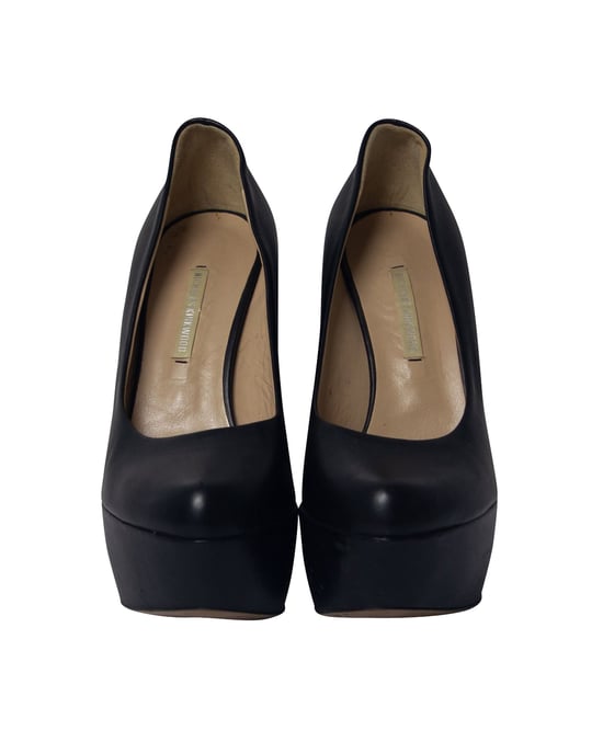 Nicholas Kirkwood Platform Wedge in Black Leather - Image 2