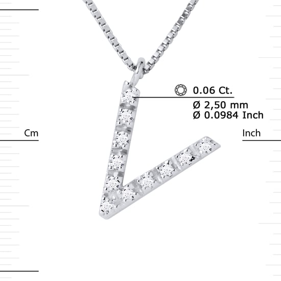DIADEMA - Necklace with Diamonds - V -White Gold