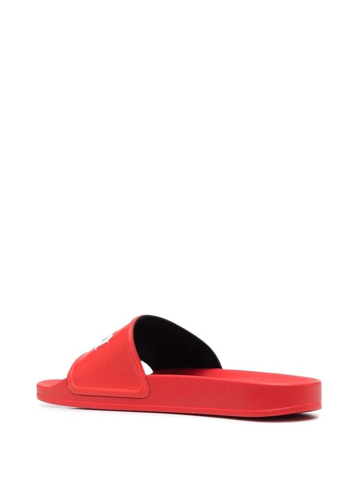 Palm Angels - Claquettes de piscine à logo imprimé - Rouge