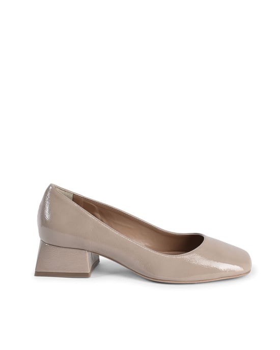 19V69 Italia Dam Högklackad Ballerina Sofia Naplack Cappuccino - Image 1