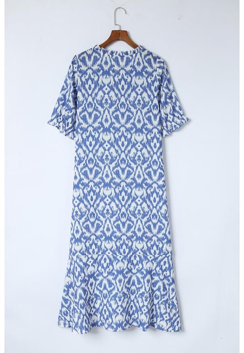 Women's Geometric Print Maxi Dress in Sky Blue - Image 6
