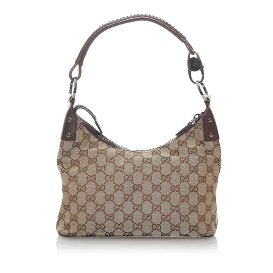 Vintage Gucci GG Canvas Shoulder Bag Brown
