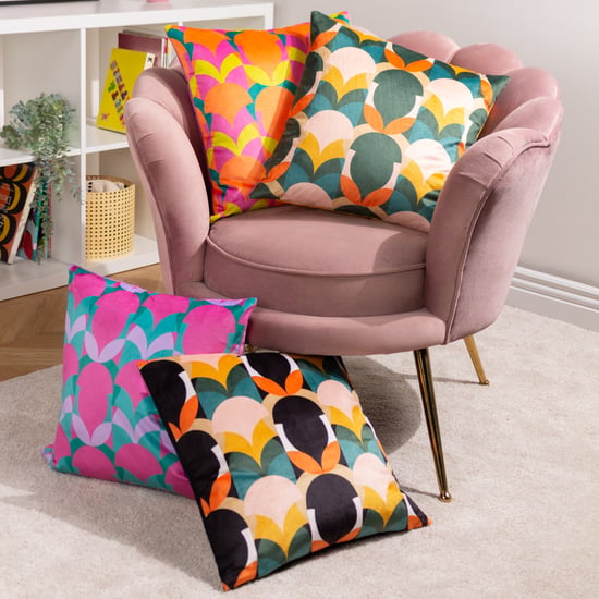 Heya Home Raeya Art Deco Velvet Feather Filled Cushion - Image 5