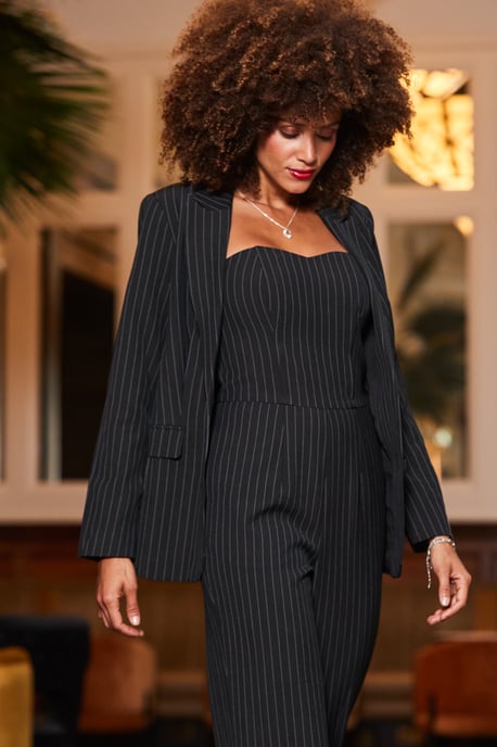 Black & White Pinstripe Blazer