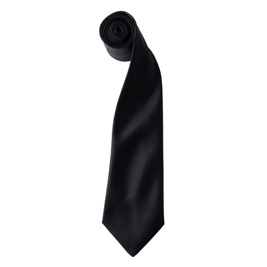 Premier Unisex Adult Colours Satin Tie (Black) - Image 1