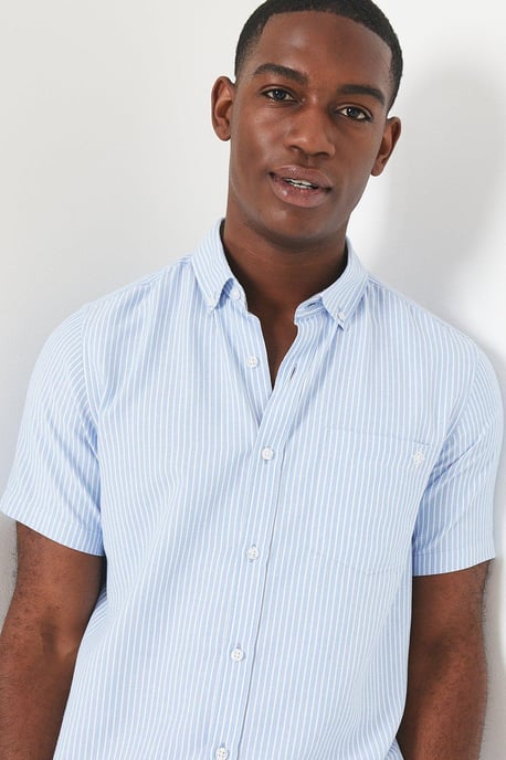 Oxford Fine Stripe Short Sleeve Shirt