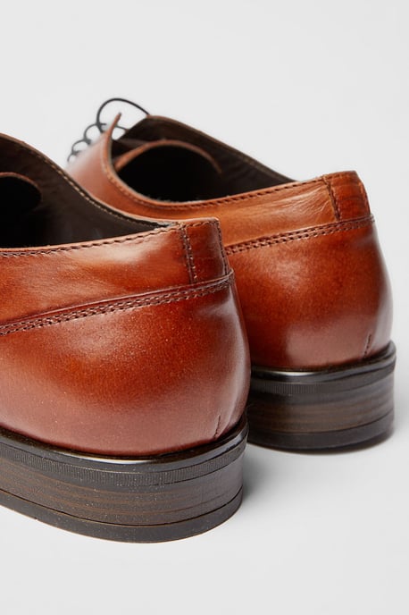 Tan Formal Leather Oxford Toe Cap Shoe