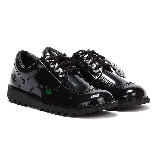 Womens Kickers Kick Lo Patent Shoes - (Black) - Image 1
