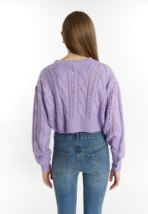 Mymo Gebreide cropped trui Dames violet - Image 4