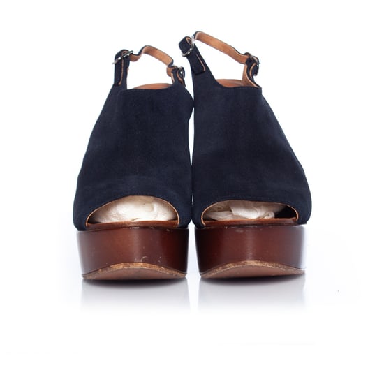 Wooden platform peep-toe clogs - Image 5