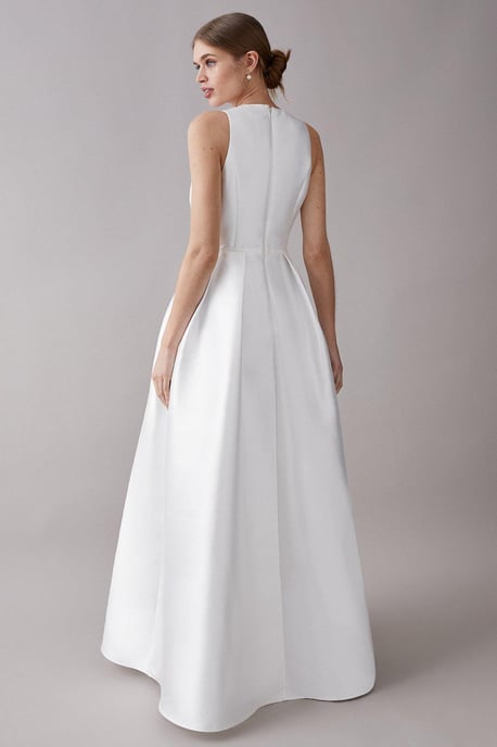Plunge Neck Bow Waist Maxi Dress With Pockets