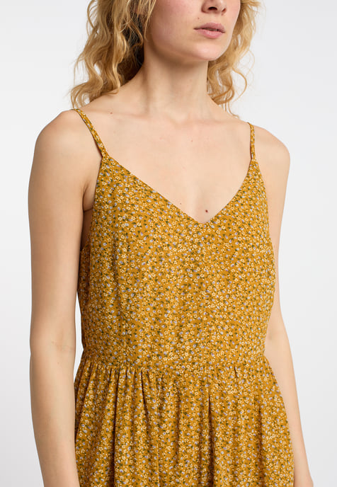 Dreimaster Jurk Dames Donkergeel veelkleurig - Image 5
