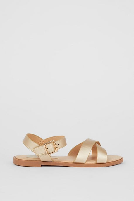 Florence Cross Strap Flat Sandals - Image 2