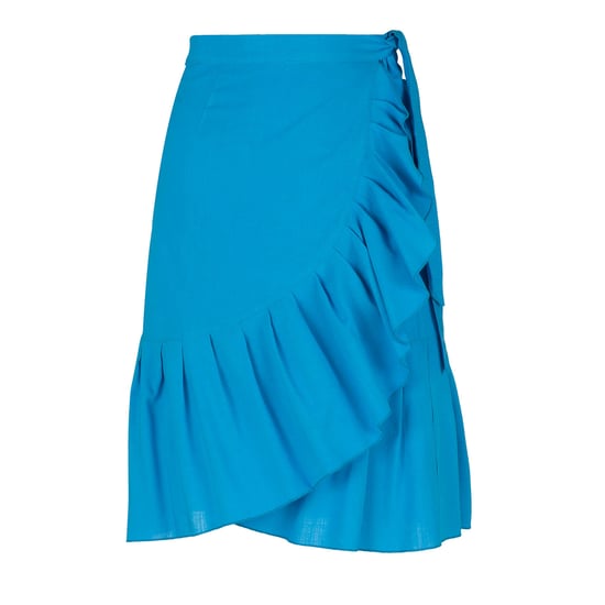 Turquoise wikkelrok met ruches - Image 1