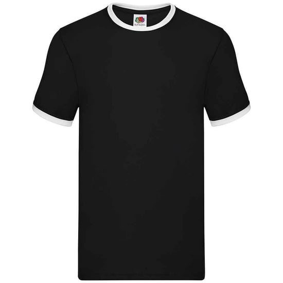 Fruit of the Loom Heren Ringer Contrast T-shirt (Zwart/Wit) - Image 1