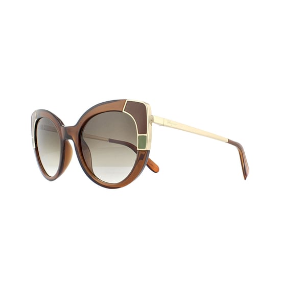 Salvatore Ferragamo Sunglasses SF890S 210 Crystal Brown Grey Gradient