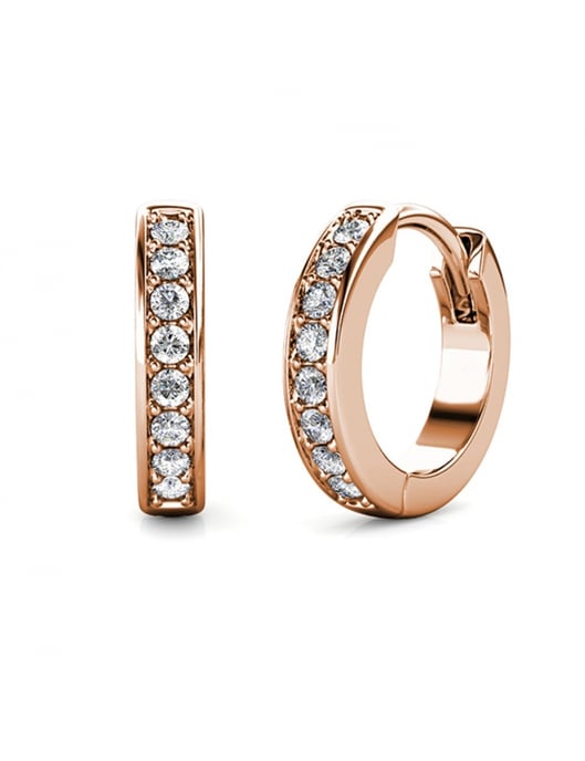 Circle Hoop Set and Box - Rose Gold and Crystal - Image 3